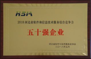 我公司榮膺2018年省軟件和信息技術(shù)服務(wù)綜合競爭力50強(qiáng)企業(yè)